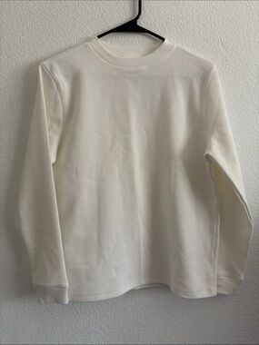 Cream Long-Sleeve Waffle Knit Mens Top